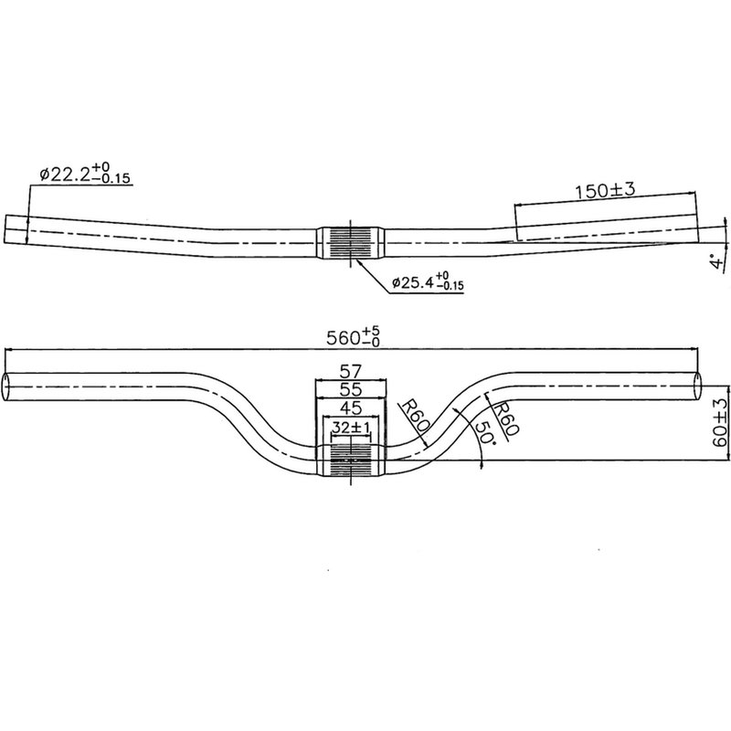 Lenker 620 mm 25,4 mm