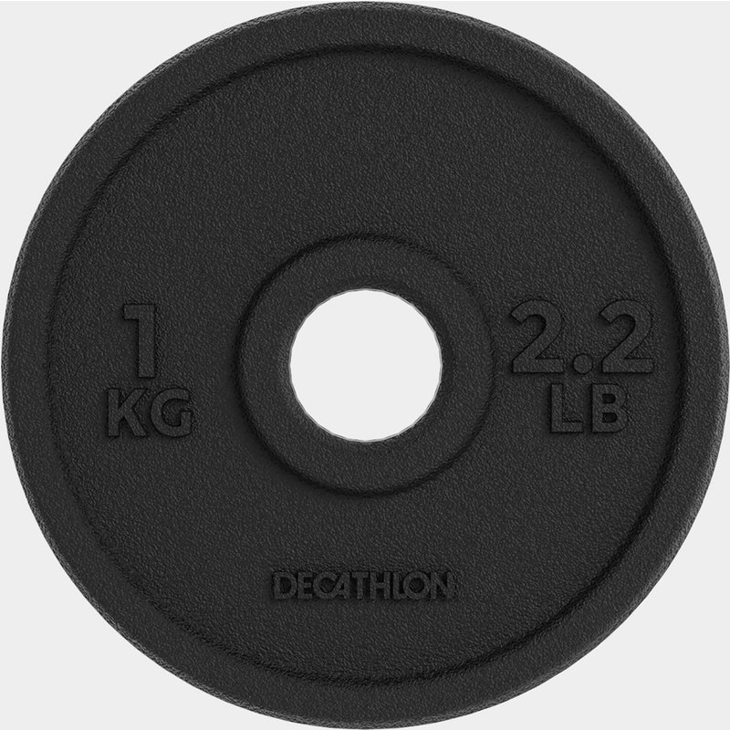 Hantelscheibe aus 80 % recyceltem Gusseisen 1 kg 28 mm