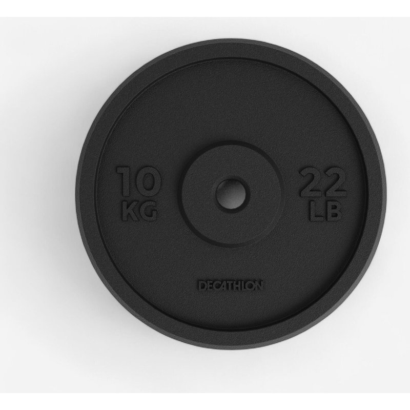 Hantelscheibe aus 80 % recyceltem Gusseisen 10 kg 28 mm