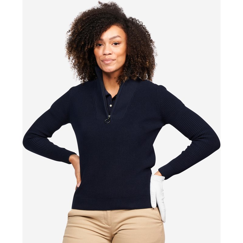 Golf Pullover Damen Reißverschluss - MW500 marineblau