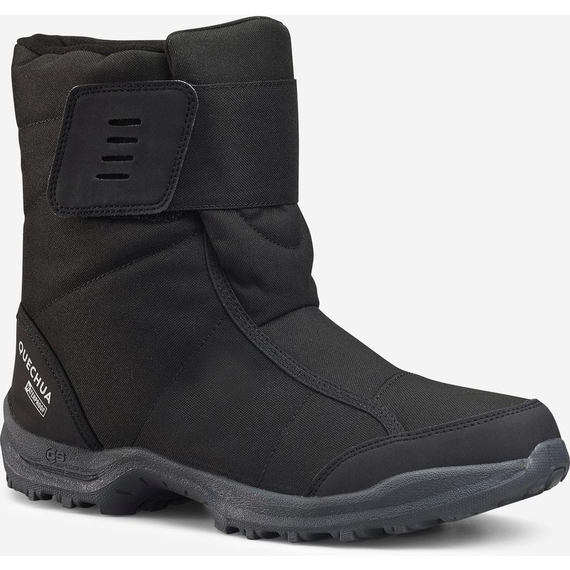 Winterstiefel Herren warm wasserdicht Klett Winterwandern - NH100 schwarz