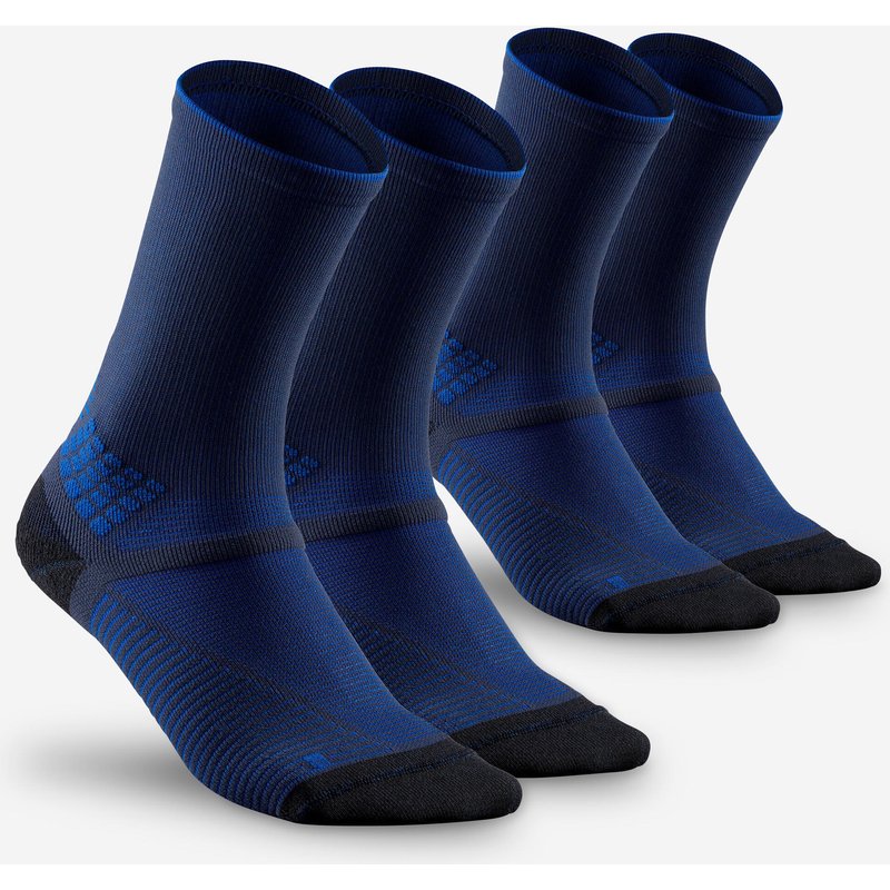Wandersocken Damen/Herren hoch 2er-Pack - Hike 500 blau