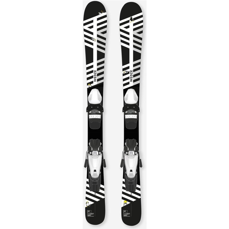 Ski mit Bindung Piste Kinder - Boost 500 Player schwarz/weiss