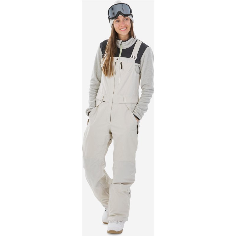 Snowboardhose Latzhose Damen wasserdicht - SNB BIB 900 beige