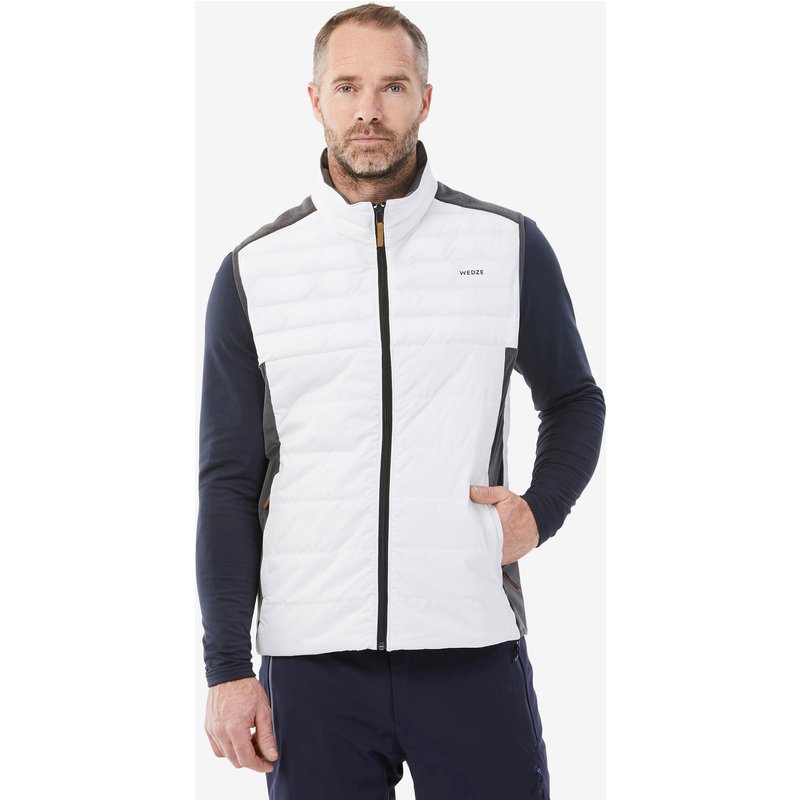 Skiweste Herren ärmellos, dehnbar - 500 grau/weiss