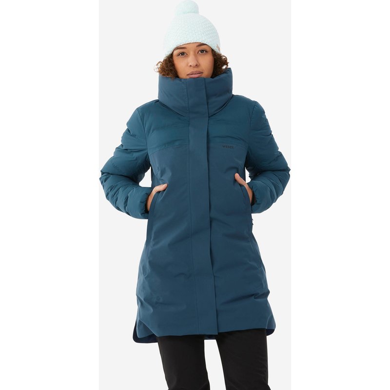 Skijacke Damen sehr warm lang - 500 petrolblau