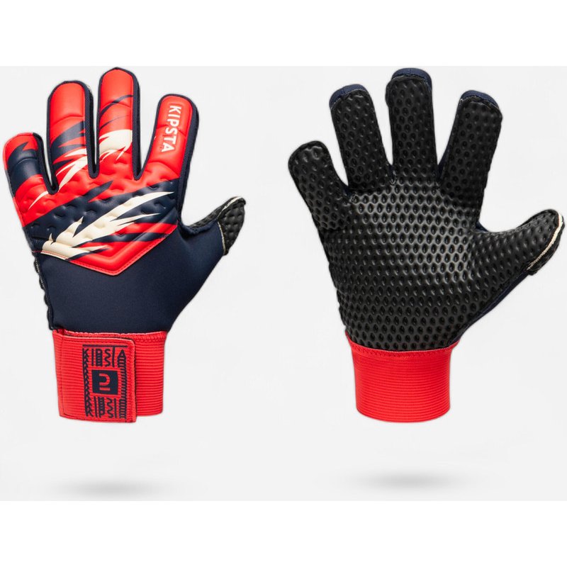 Kinder Fußball Torwarthandschuhe - F100 rot/blau