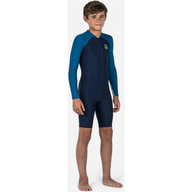 Schwimmanzug Shorts Jungen langarm - 100 blau