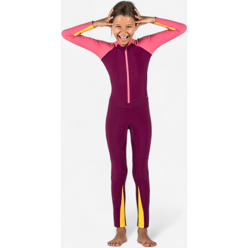 Schwimmanzug Mädchen langarm UV-Schutz - Combiswim 100 rosa/lila