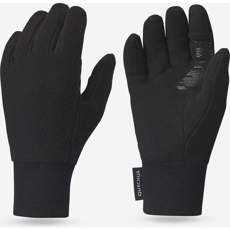 Handschuhe Kinder 6–14 Jahre Fleece Wandern - Hike500 schwarz