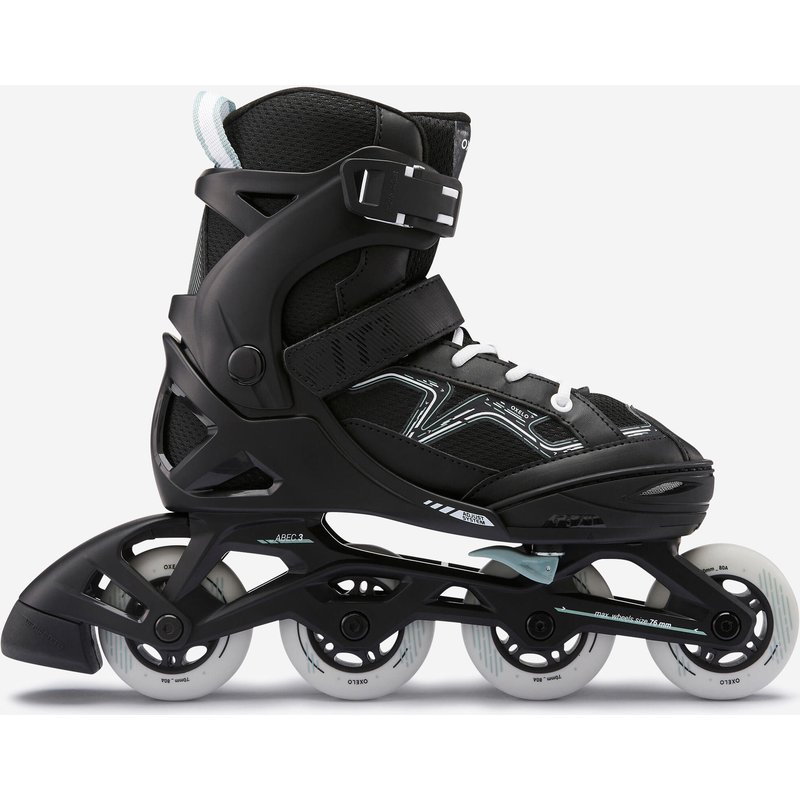 Inline Skates Kinder Fitness FIT3 größenverstellbar schwarz/khaki