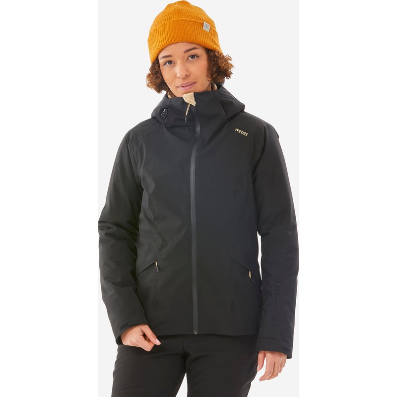 Skijacke Damen warm und wasserdicht - 500 schwarz