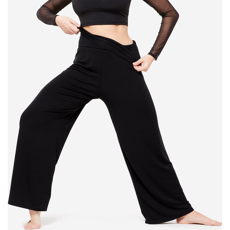 Tanzhose Damen Modern Dance fließend weit - schwarz