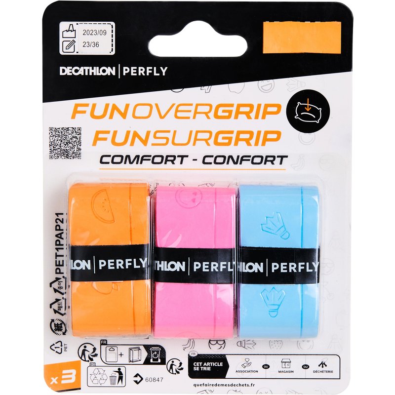 Badminton Griffband - Fun 3 Stück bunt