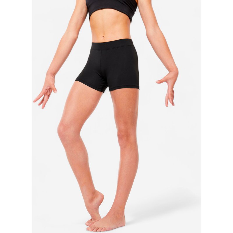 Kurze Gymnastikhose Mädchen basic - schwarz
