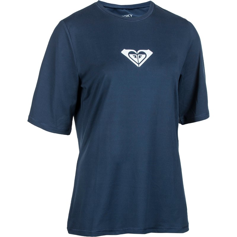 UV-Shirt kurzarm Damen Logo dunkelblau