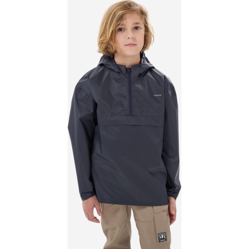 Regenjacke Kinder wasserdicht halber RV Gr. 122–170 - MH100 schwarz