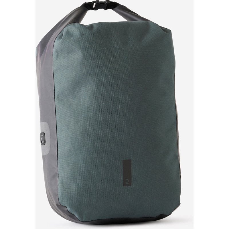 Fahrradtasche Gepäckträgertasche 500 20 Liter wasserdicht dunkelgrau/grün