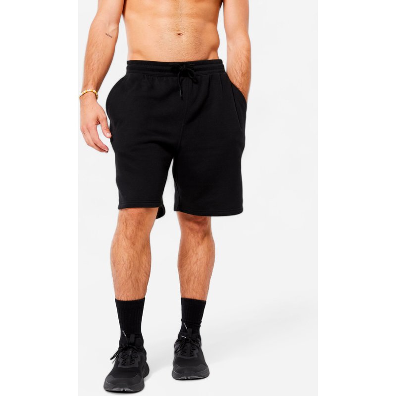Shorts Herren Baumwollgewebe mit Taschen - schwarz