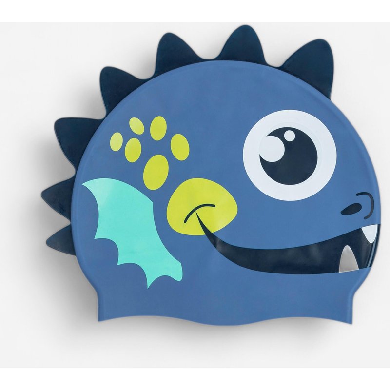 Badekappe Silikon Einheitsgröße - Drache blau