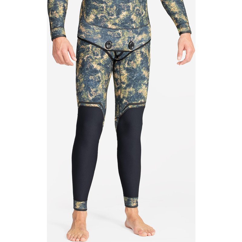 Neoprenhose Freitauchen Herren 5 mm mit Urinalventil SPF 900+ camouflage