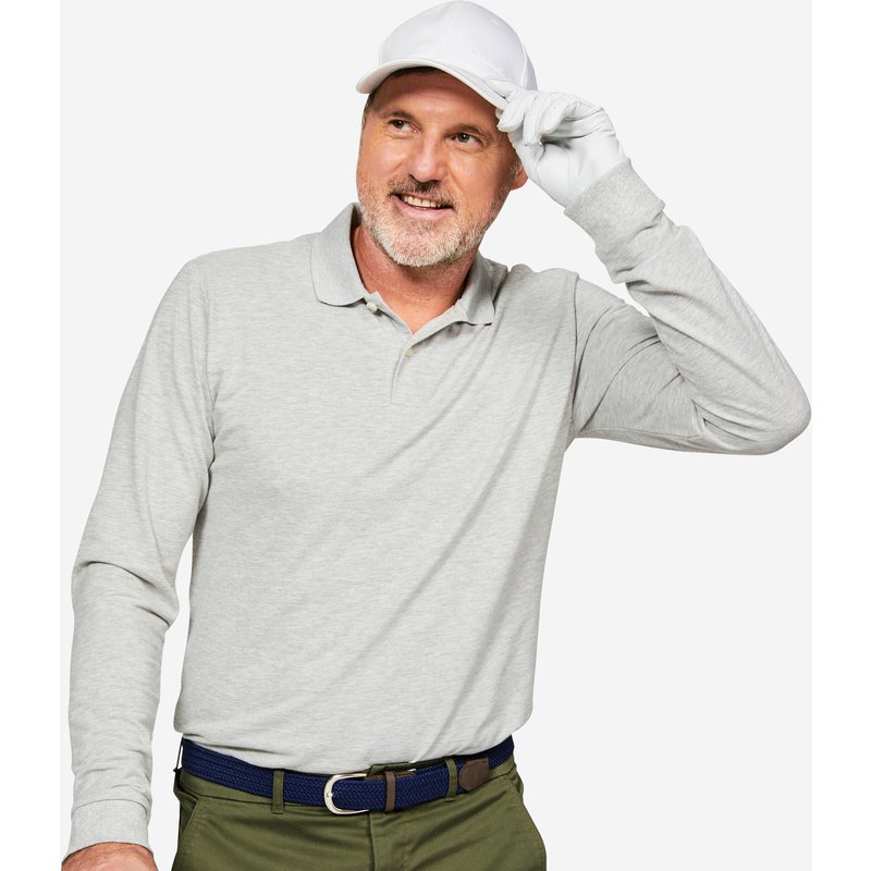Herren Poloshirt - MW500 langarm grau