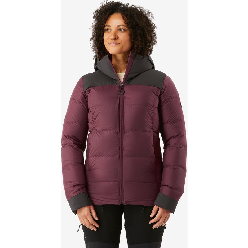 Daunenjacke Damen Kapuze warm bis -20 °C Trekking - MT900 bordeauxrot
