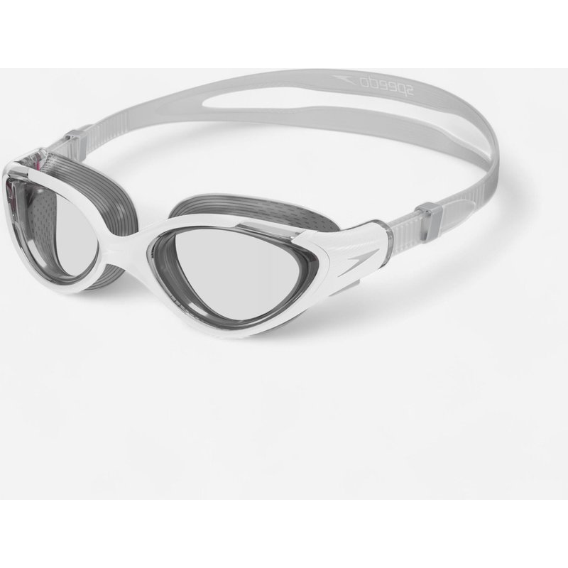 Schwimmbrille Damen klare Gläser - Speedo Biofuse 2.0 weiss/grau