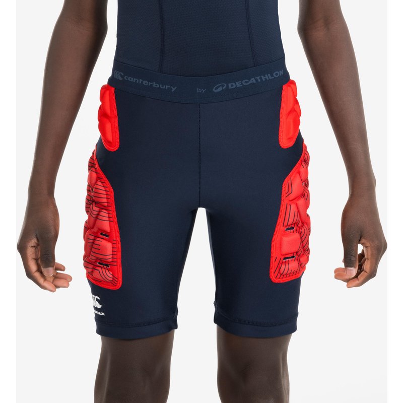 Kinder Rugby Protektor Shorts - R500 DECATHLON Canterbury blau