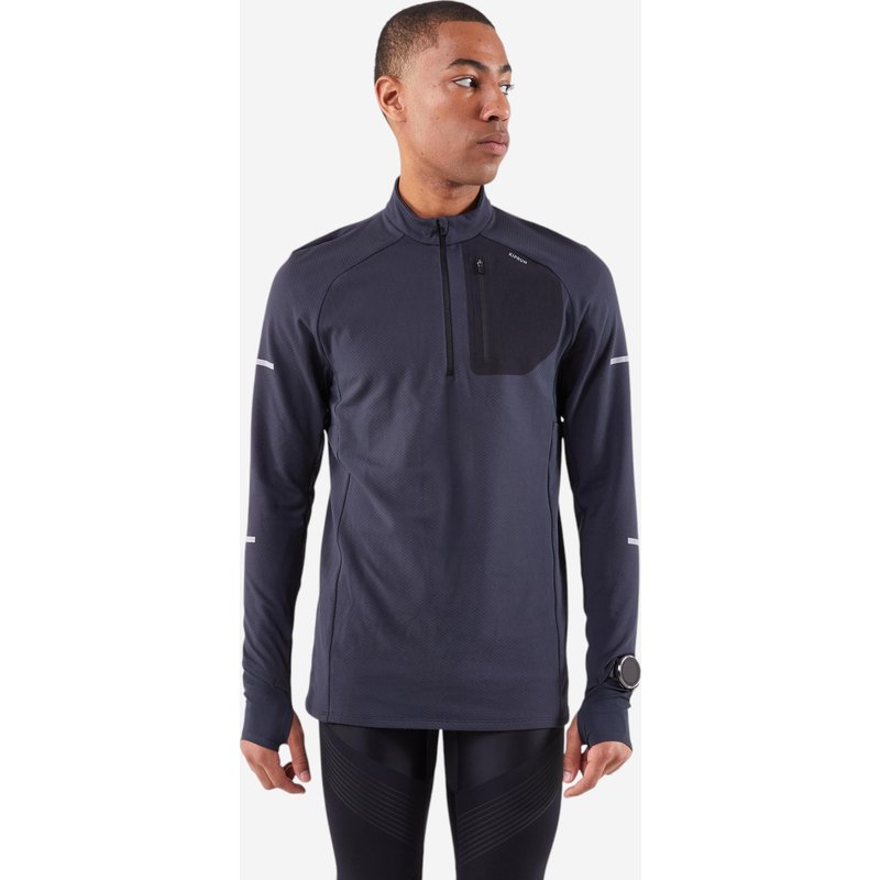 Laufshirt langarm Herren mit Reissverschluss - Run 900 Warm schwarz