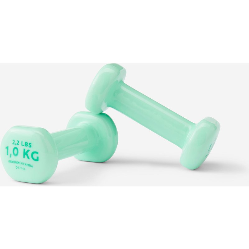 Hantelset Gusseisen teilweise recycelt 2 × 1 kg - grün