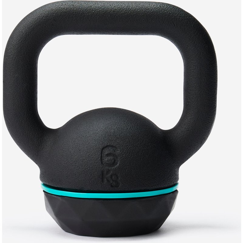 Kugelhantel Kettlebell Gusseisen teilweise recycelt Basis aus Gummi 6 kg