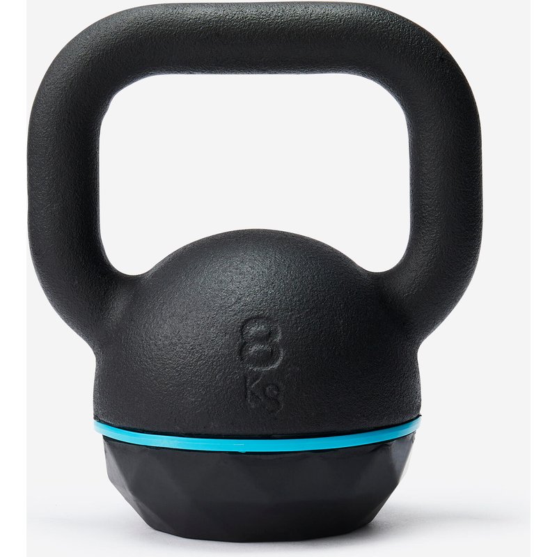 Kugelhantel Kettlebell Gusseisen teilweise recycelt Basis aus Gummi 8 kg