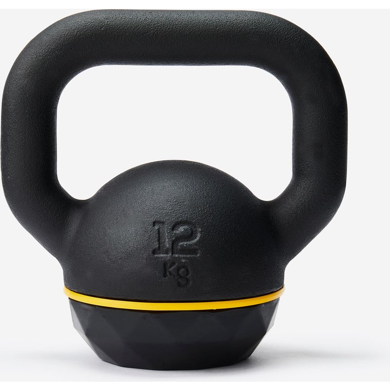 Kugelhantel Kettlebell Gusseisen teilweise recycelt Basis aus Gummi 12 kg