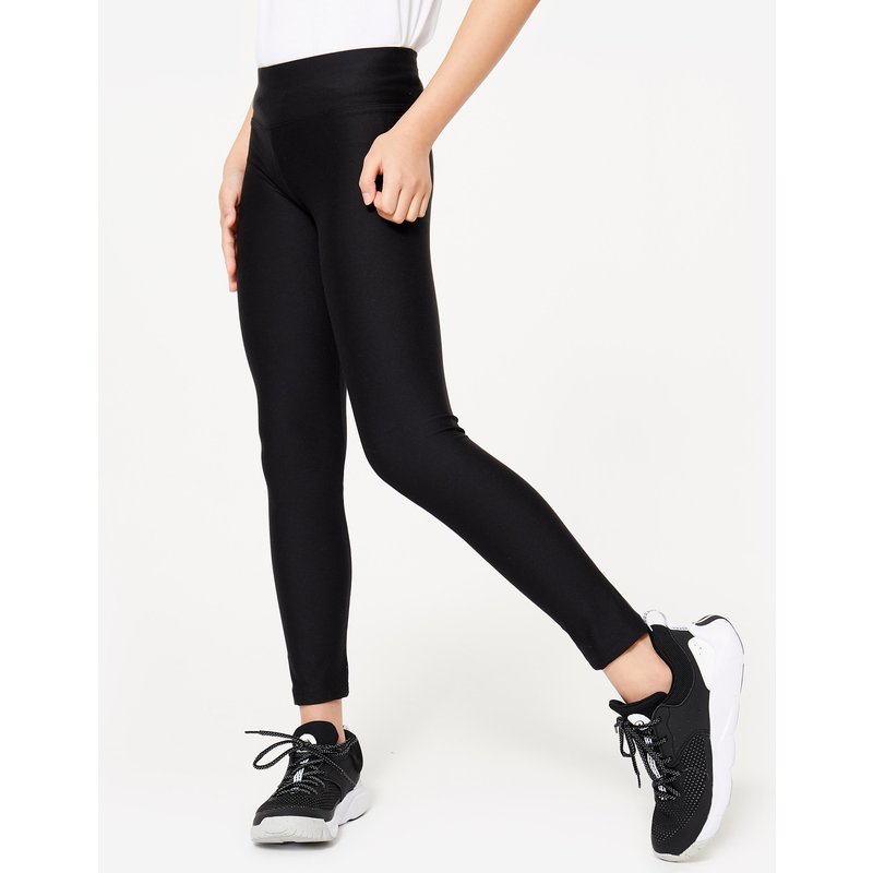 Leggings Kinder hoher Taillenbund atmungsaktiv - schwarz