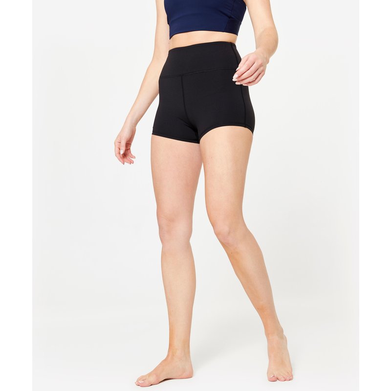 Tanzshorts Modern Dance Damen hoher Taillenbund - schwarz