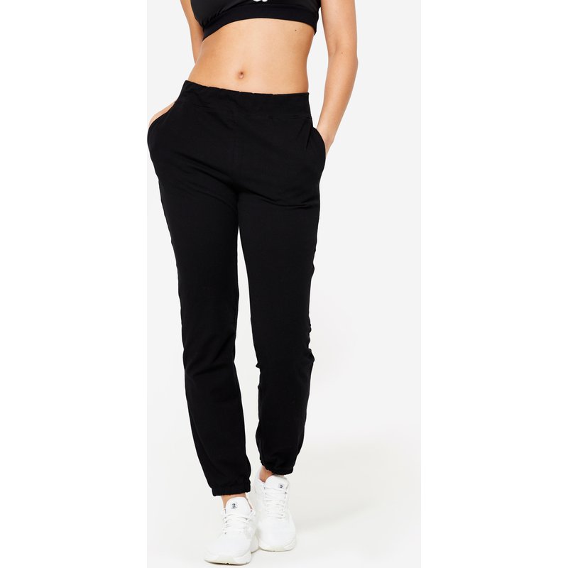 Jogginghose Damen gerade warm weich - schwarz