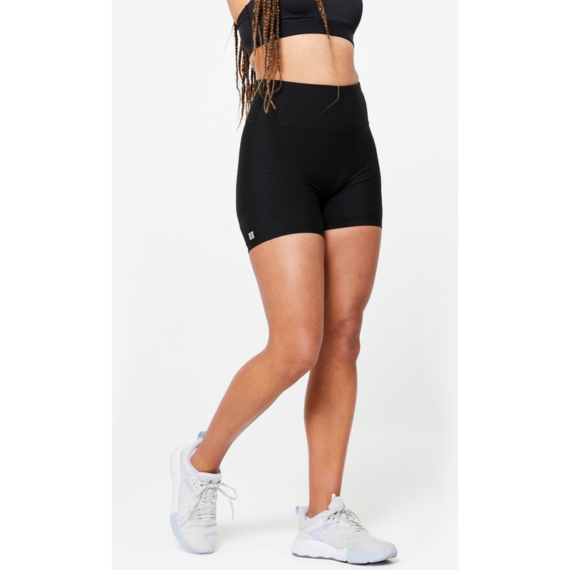Shorts enganliegend Fitness Cardio Damen - schwarz