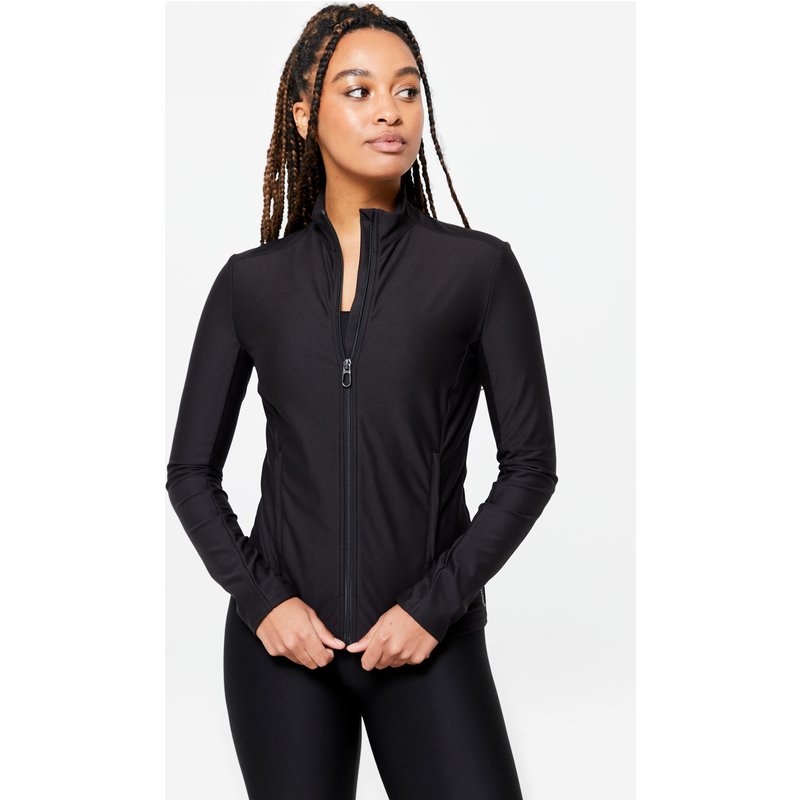 Trainingsjacke Damen atmungsaktiv - schwarz