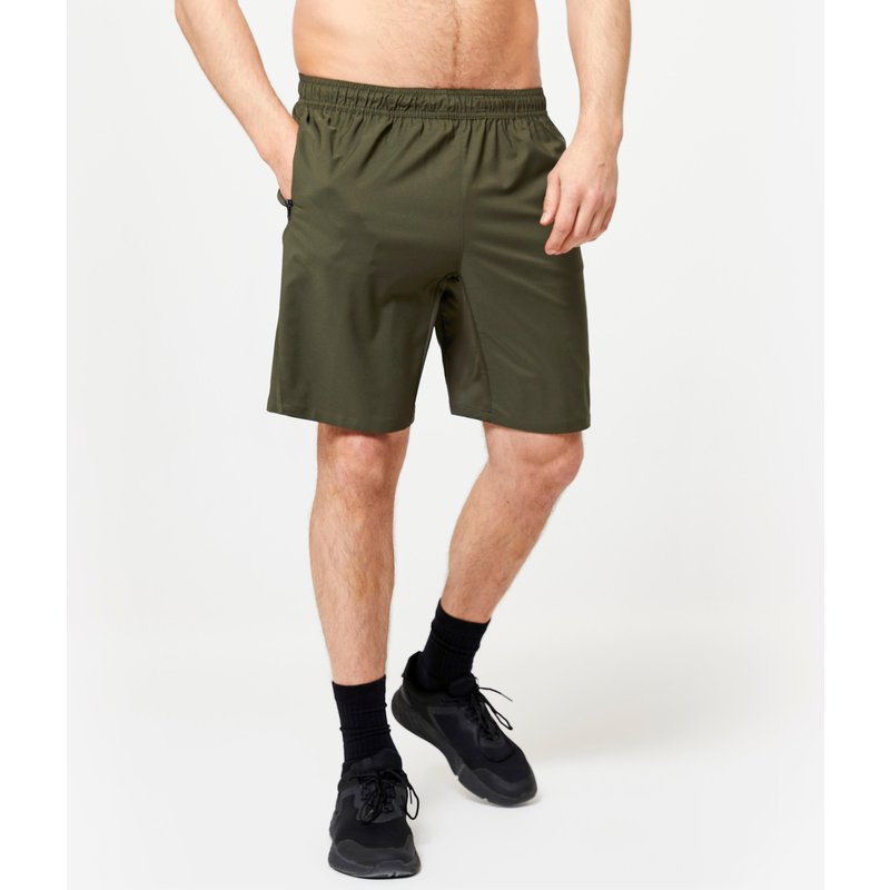 Shorts Herren atmungsaktiv Reißverschlusstaschen - khaki