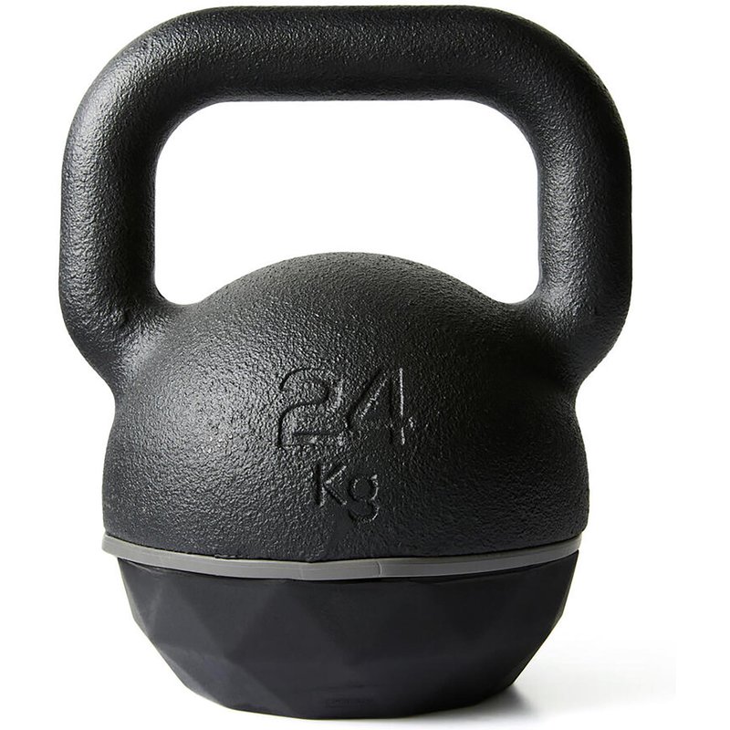 Kugelhantel Kettlebell Gusseisen teilweise recycelt Basis aus Gummi 24 kg