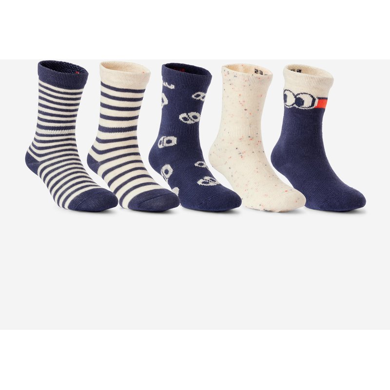 Turnsocken Kinder halbhoch 5er-Pack - mit Mustern
