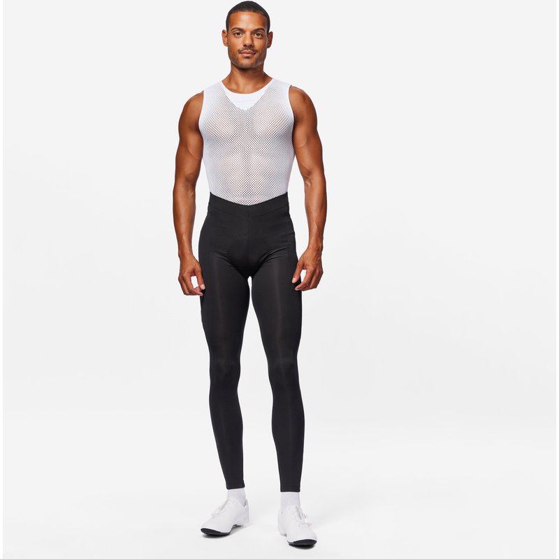 Rennradhose Herren lang Zwischensaison "RC100" schwarz