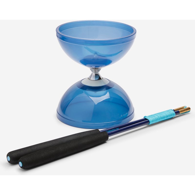 Diabolo mit Kugellager Handstäbe aus Glasfaser + Transportbeutel - 500 blau