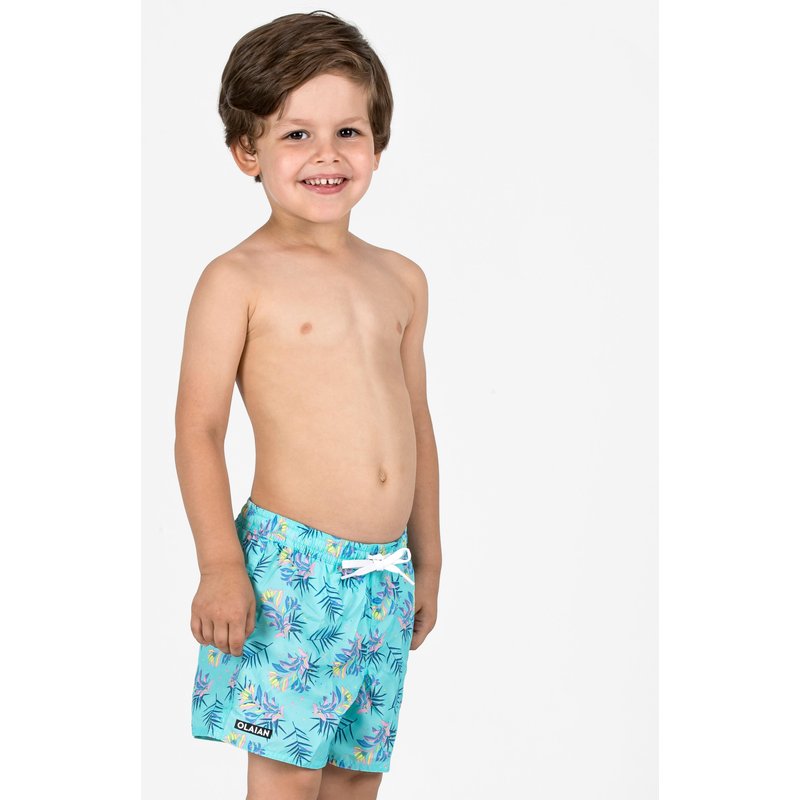 Boardshorts Jungen 100 Palm türkis