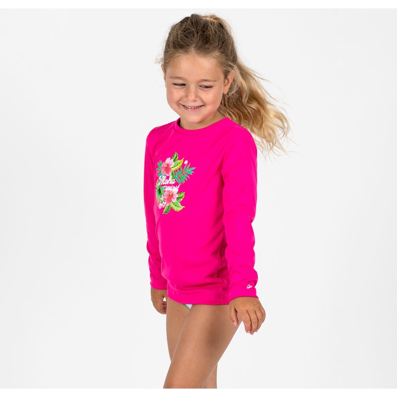 UV-Shirt langarm Kinder UV-Schutz 50+ Print rosa