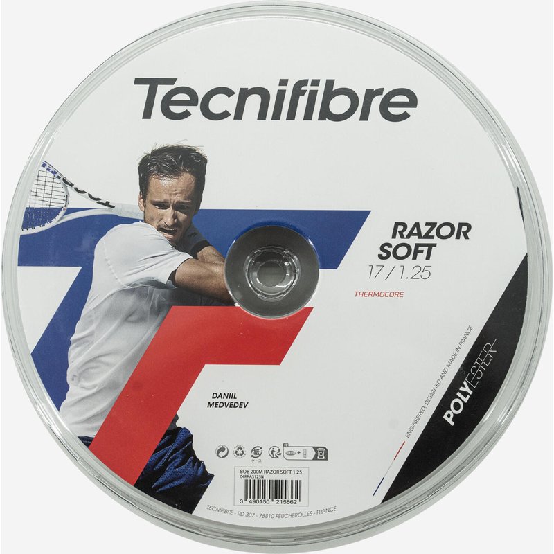 Tecnifibre Tennissaite 1,25 mm - Razor Soft 200 m Rolle schwarz