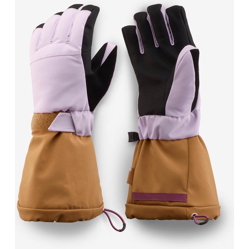 Skihandschuhe Kinder 6 – 14 Jahre warm - Ski 500 Long lila/braun