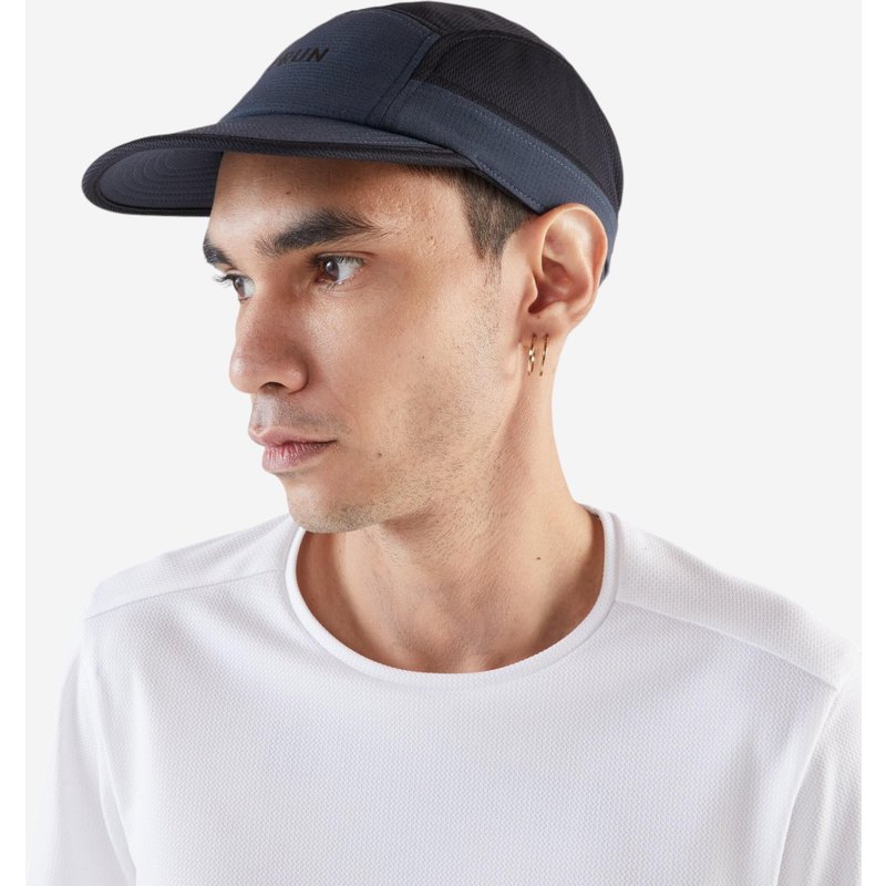 Lauf-Cap Schirmmütze 5 Panel - schwarz/grau