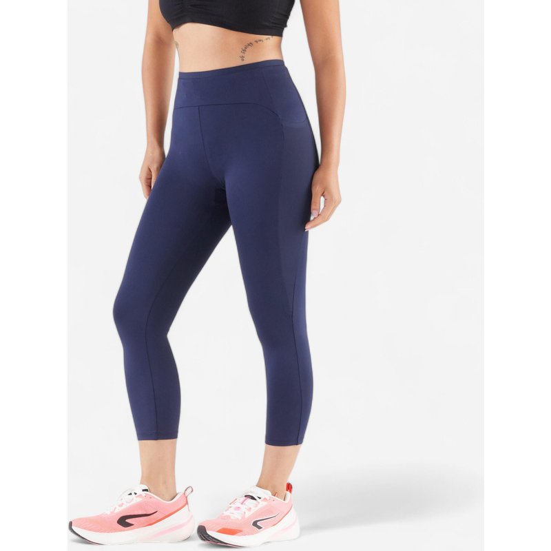 Lauftights 3/4 Damen atmungsaktiv - Run 500 Comfort marineblau